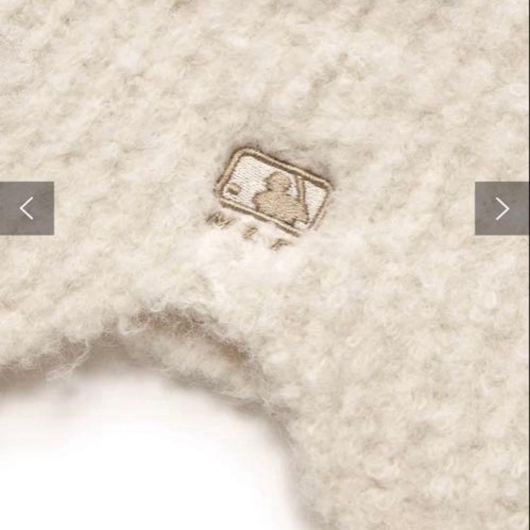 MLB Korea 猫耳 ミャオン ビーニー 紐付き 韓国限定 ホワイト