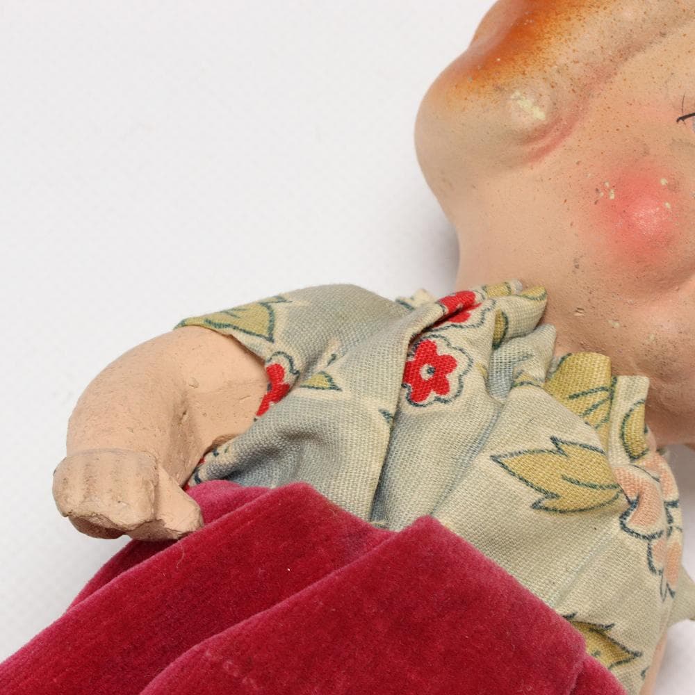 109C 陶器人形 女の子 アンティーク レトロ 置物 インテリア 高さ8㎝