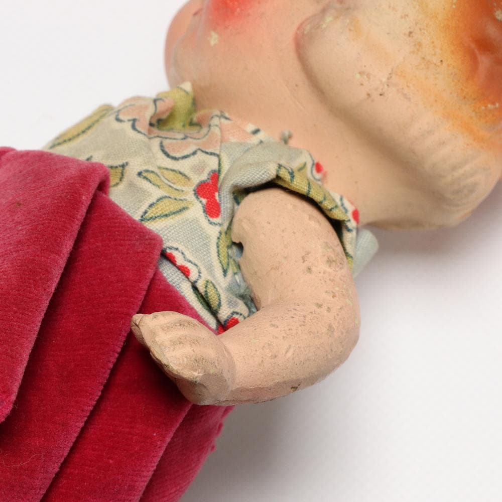 109C 陶器人形 女の子 アンティーク レトロ 置物 インテリア 高さ8㎝