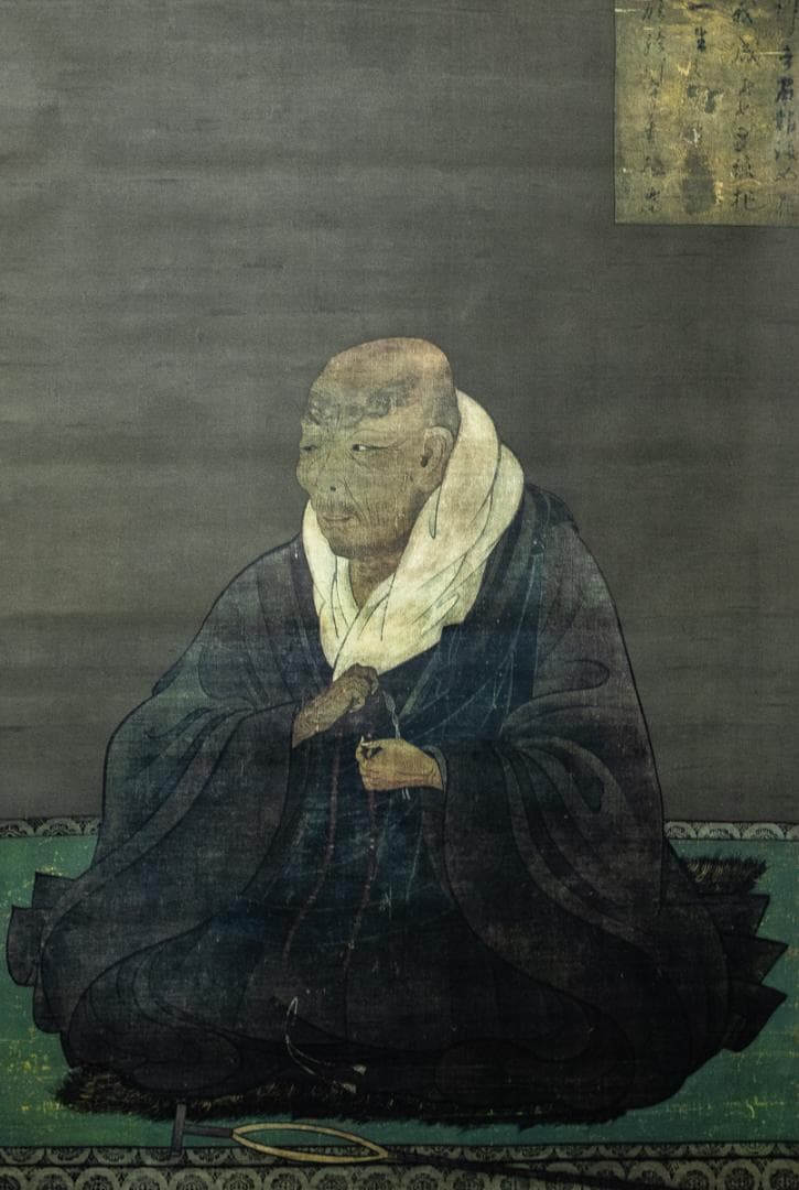 掛軸-1498　親鸞聖人像　熊皮御影　宇佐美松鶴堂　複製　総幅101センチの大幅