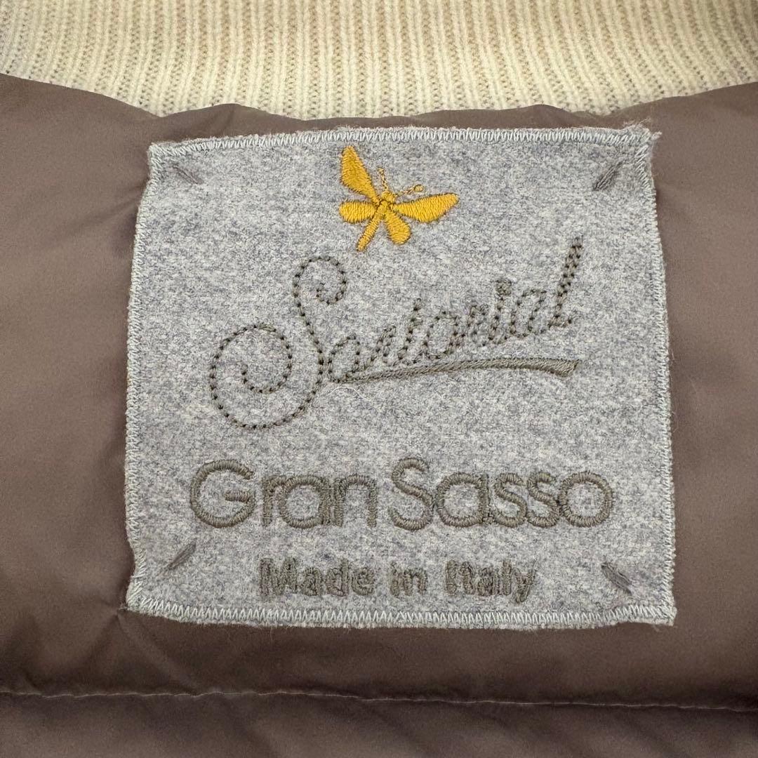 【美品54サイズ】グランサッソ ニット 切替 ダウンジャケット イタリア製