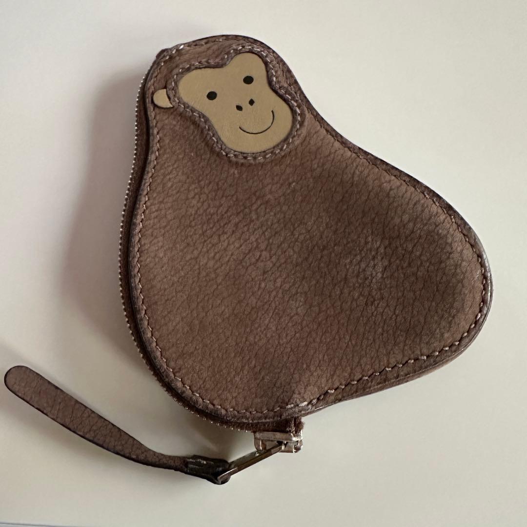 エルメス アニマル サル レザー ブラウン ケース 猿 モンキー
