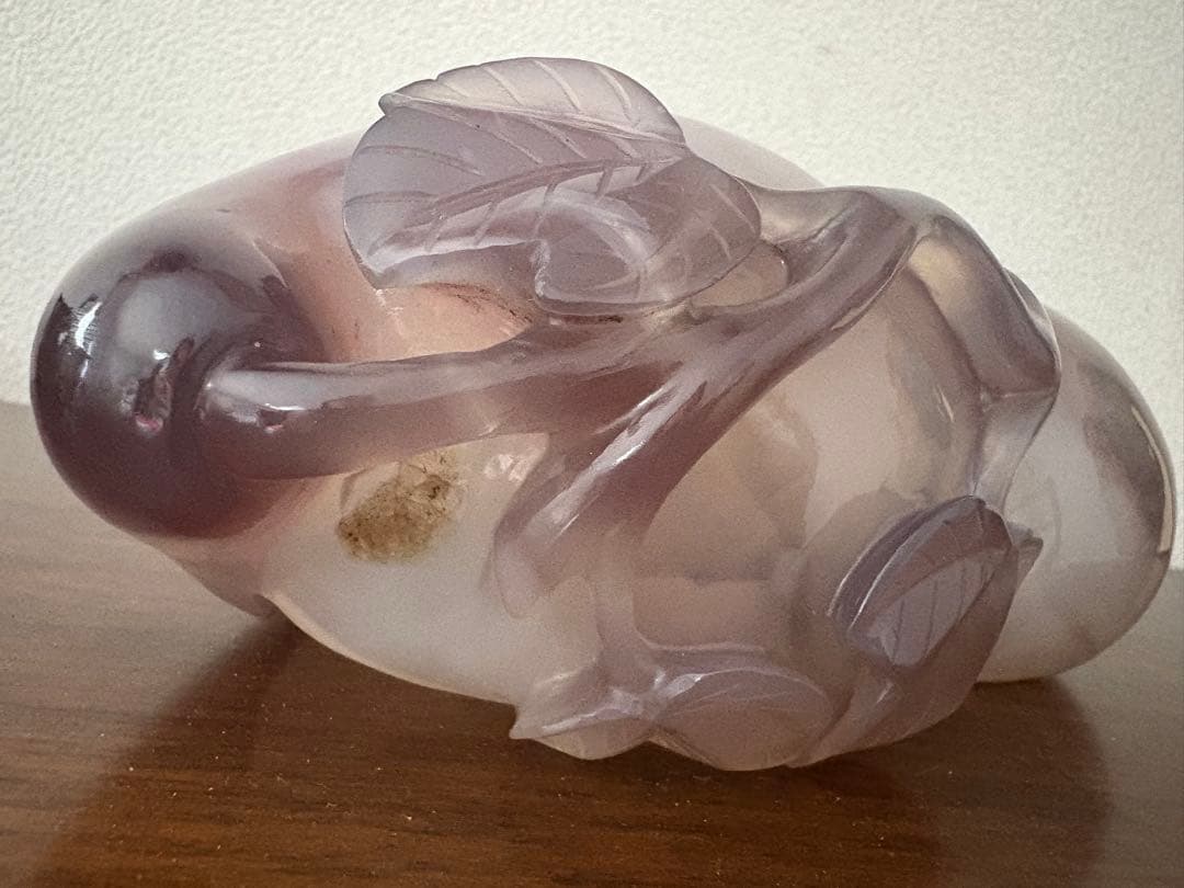 瑪瑙　置物　瓢箪形　小物入れ　時代物 メノウ　彫刻 骨董品 中国古玩 783g