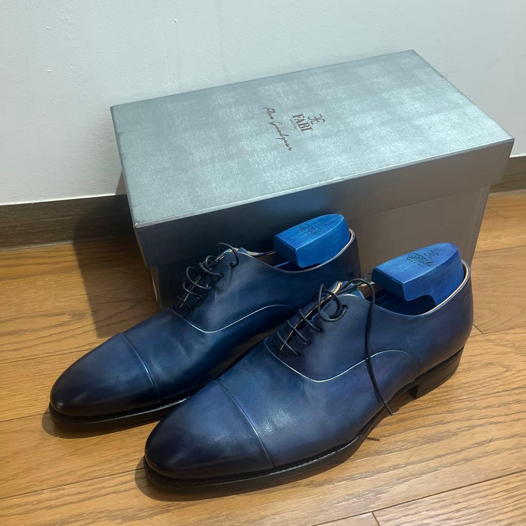 FABI ダークブルー ストレートチップ ビジネスシューズ
