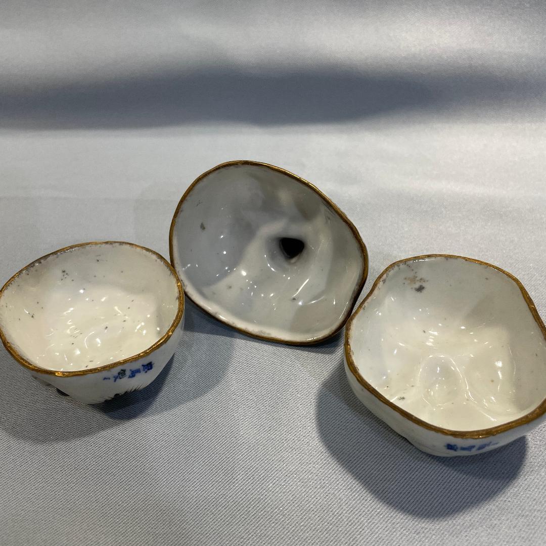 骨董品です！おかめ・火男・天狗の可盃 3点セット忠馬製 k2289