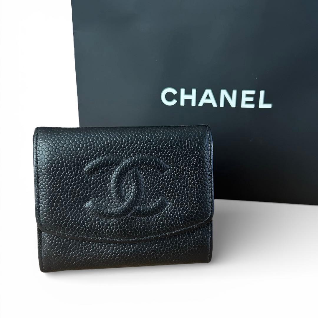【希少❤︎5番台】CHANEL シャネル　キャビアスキン　ケース　財布
