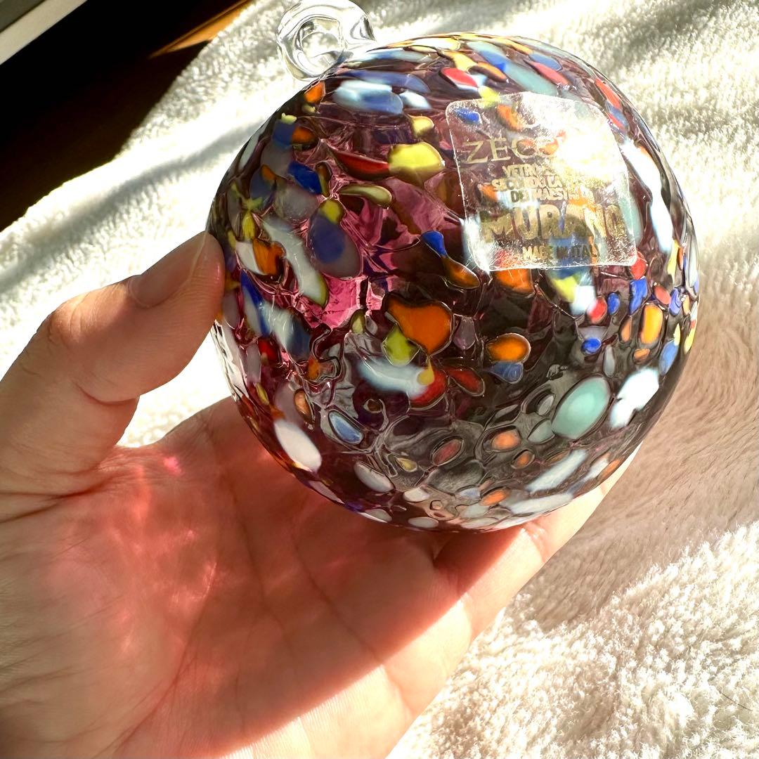 ムラノグラス　クリスマス オーナメント ボール　パープル