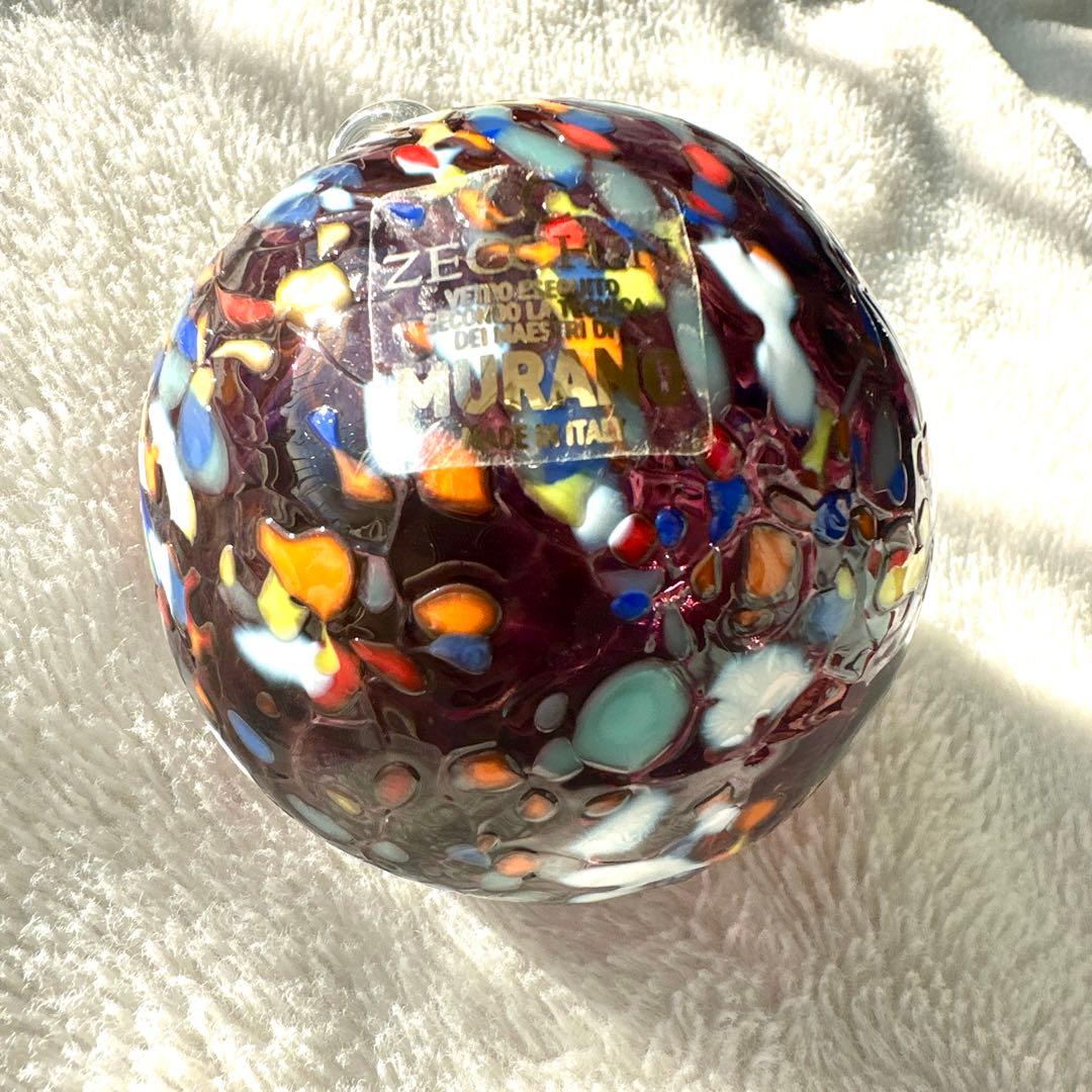 ムラノグラス　クリスマス オーナメント ボール　パープル