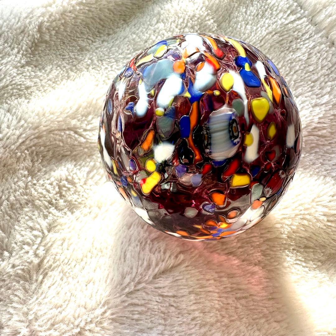 ムラノグラス　クリスマス オーナメント ボール　パープル