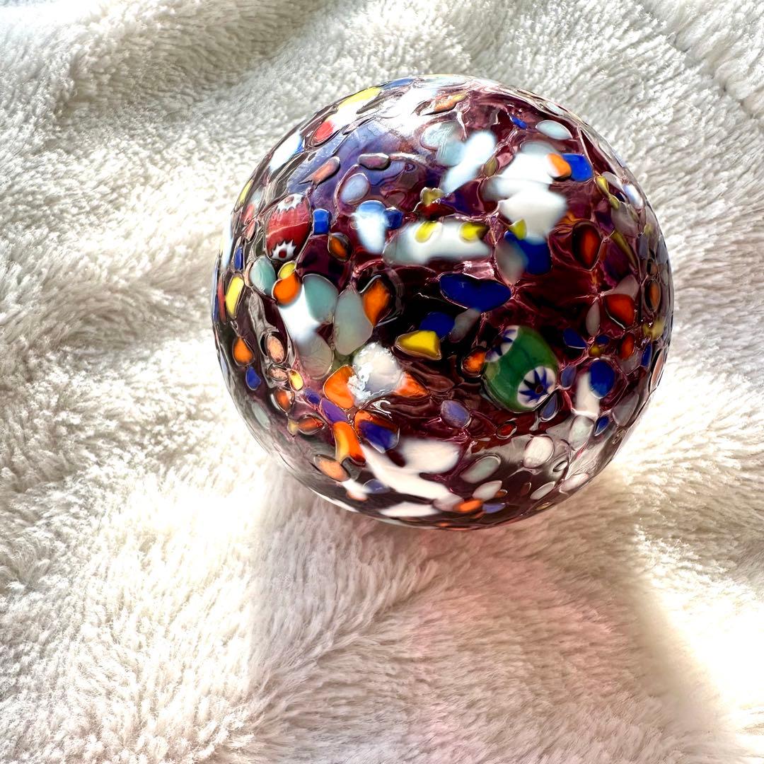 ムラノグラス　クリスマス オーナメント ボール　パープル