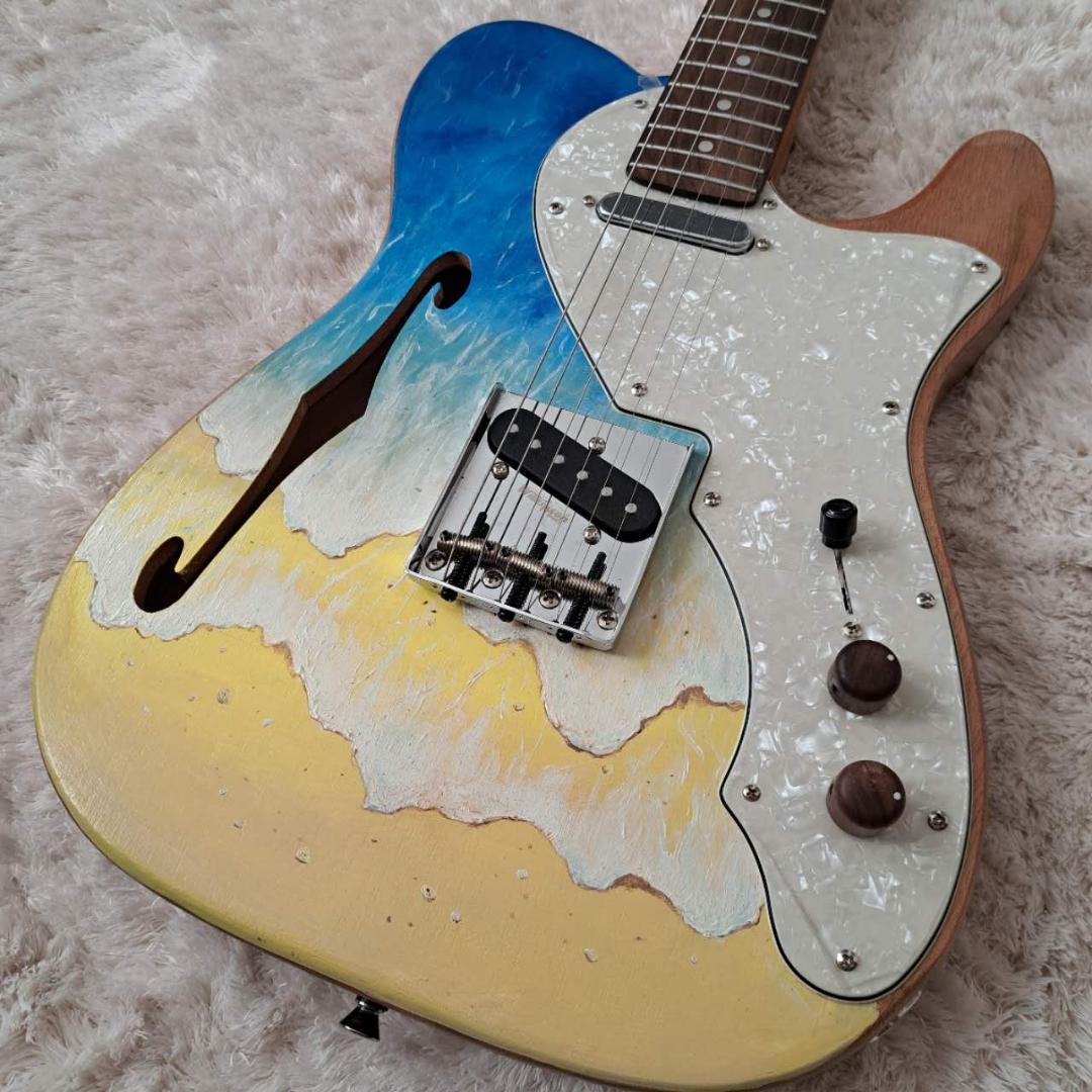 ZEROkcal　工房製作の個性派シンライン・エレキギター　手描きボディ