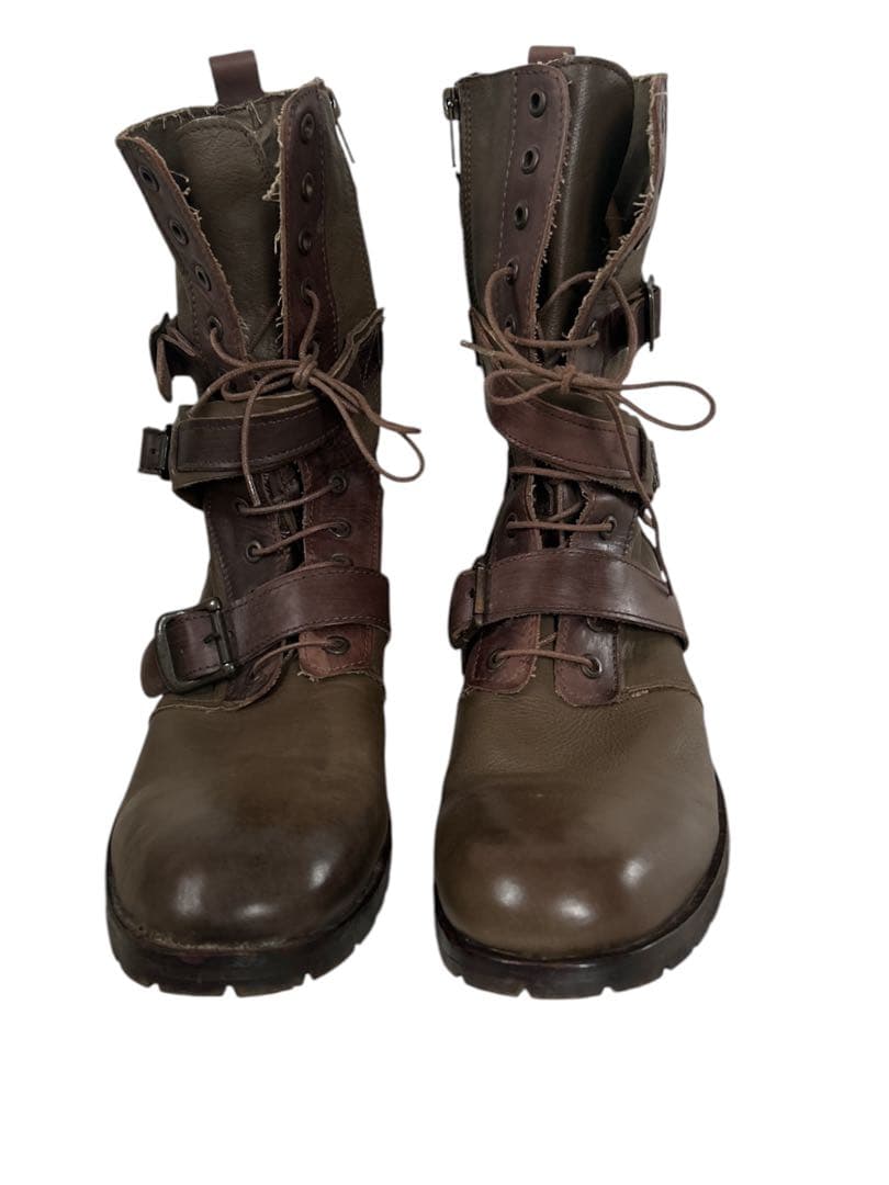 ジャンク品メンズ　ブーツ　 ツイン T2[in] ブラウン ミリタリーブーツ