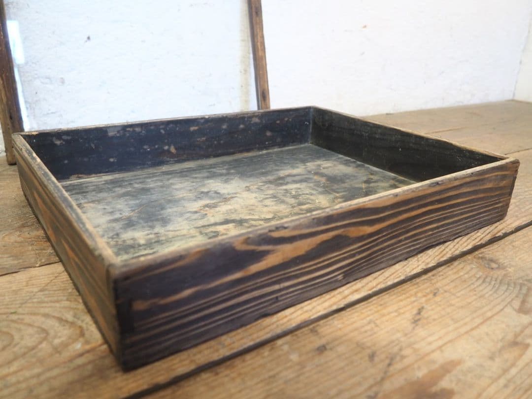 1123 ガラス蓋付の木製ケース　収納　小物入れ　古家具　駄菓子屋　昭和レトロ