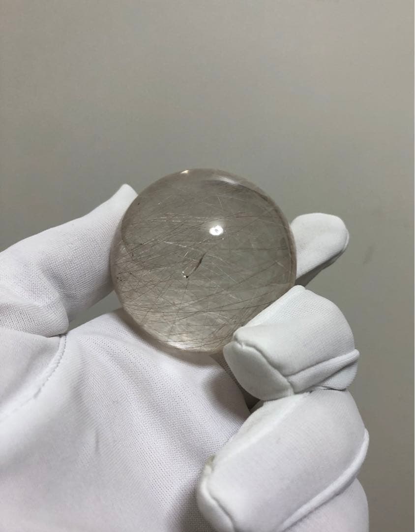 【希少レア】超大玉　50mm 155g ルチルクォーツ　丸玉　スフィア 水晶