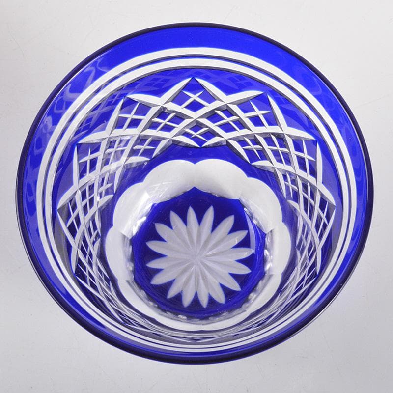 正人作　クリスタルガラス　切子　酒盃　共箱　N　6284