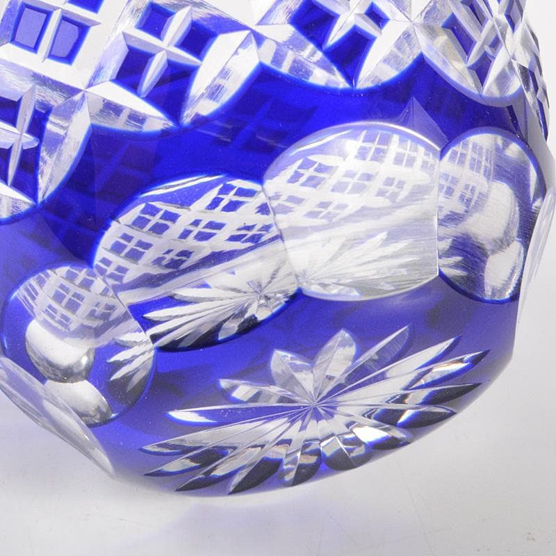 正人作　クリスタルガラス　切子　酒盃　共箱　N　6284