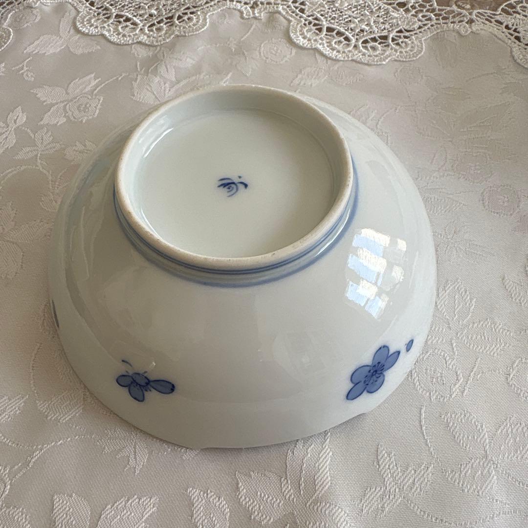 希少 香蘭社 染付　竹、孔雀（クジャク）、鳳凰文 皿　ボウル3客