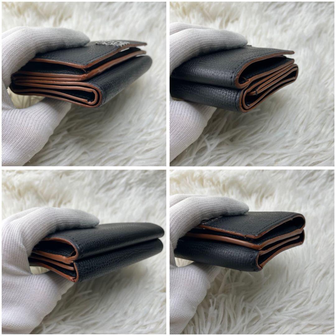 極美品✨ロエベ 三つ折り財布 トライフォールド レザー ブラック 現行