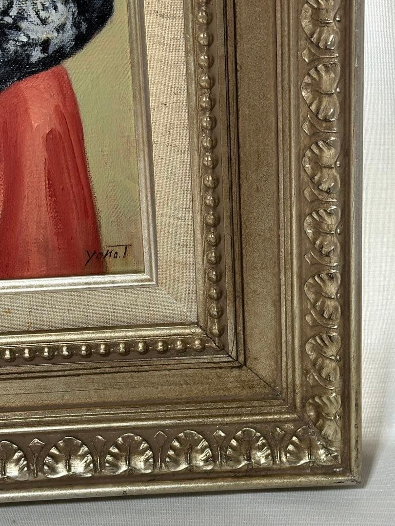 油彩　肉筆　キャンバス画　人物画　女性 美術品　額縁　ア-ト インテリア