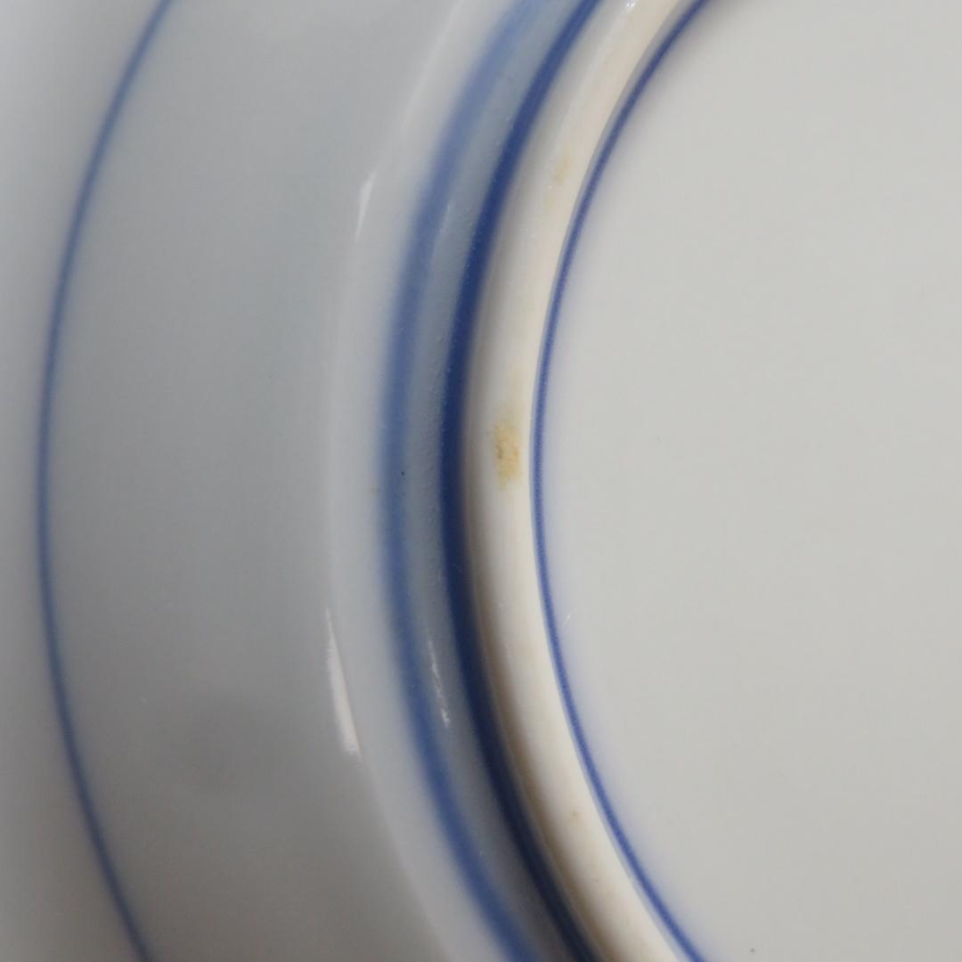 小皿5枚 深川製 花文様 木箱付き 深川ブルー 染付 金彩