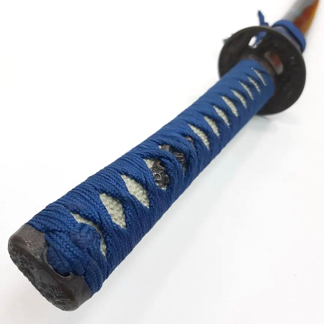 模造刀大刀 青柄 雲龍楕円鍔 青暈し黒呂鞘