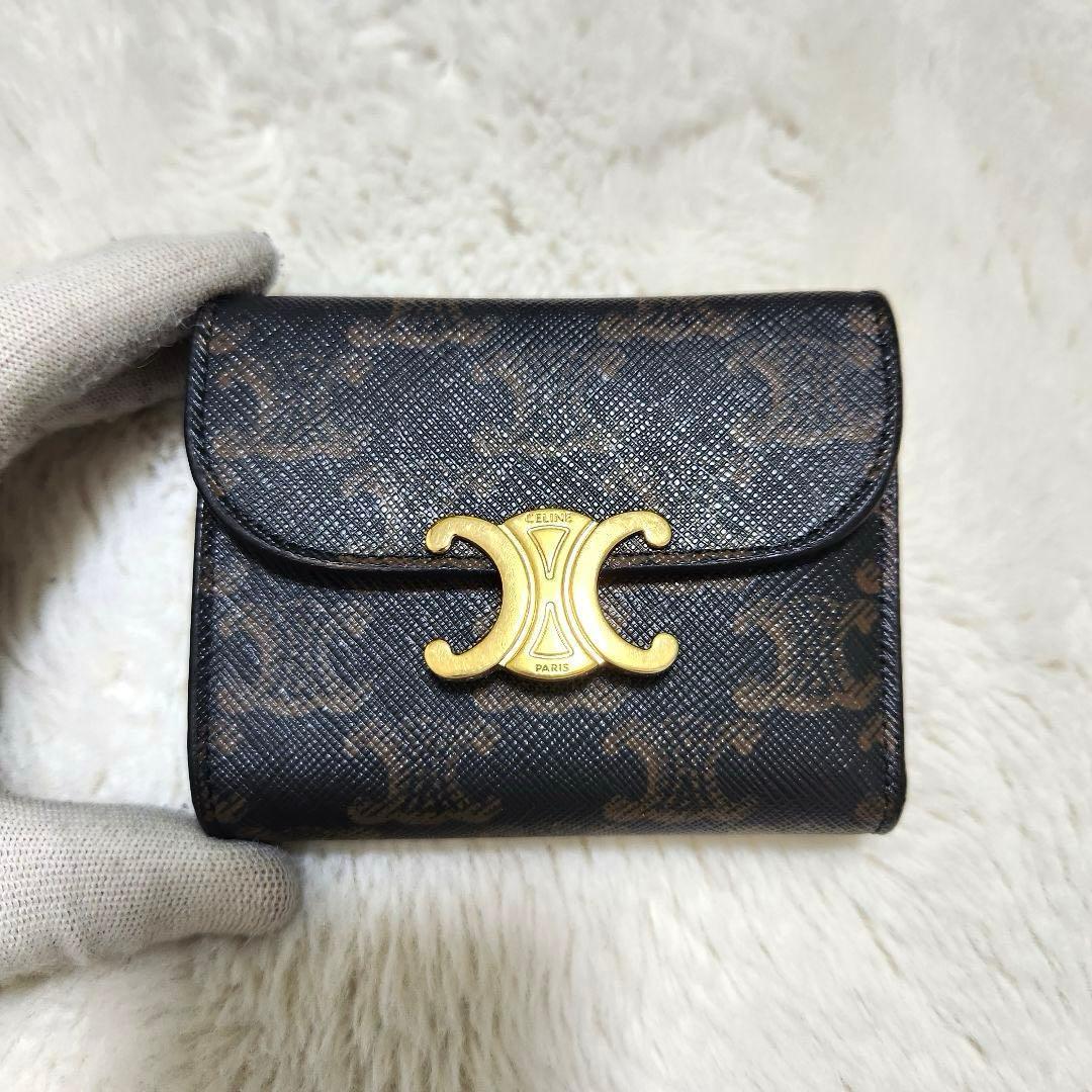 みかん✨極美品　正規品✨セリーヌ　三つ折り　トリオンフ　マカダム
