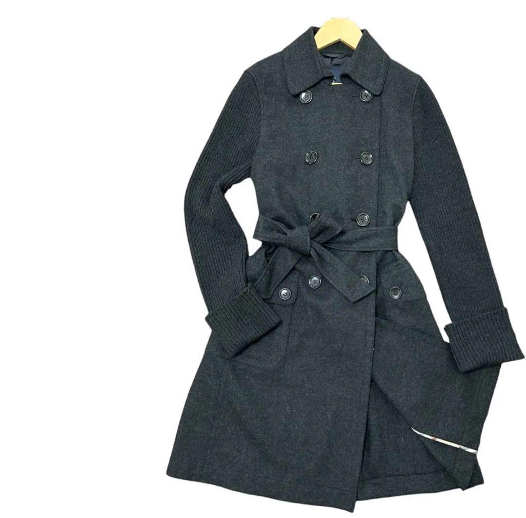 BURBERRY LONDON wool knit チェスターコート　38
