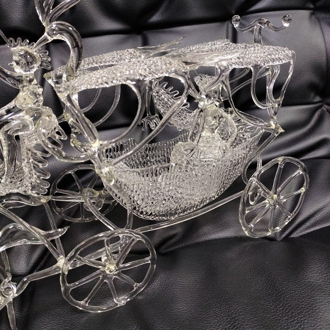 アンティーク 超絶技巧 ガラス細工 馬車 骨董 置物 オブジェ 洋風