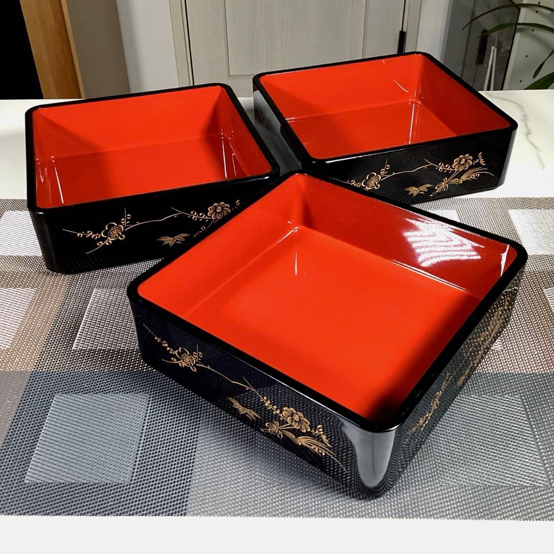 『メルうー特価』　『未使用・小スレ』　輪島塗　三段重