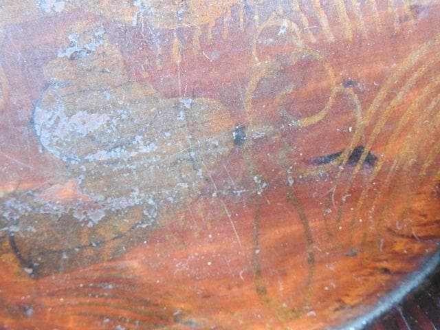 寄木盆　大小　人物鳳凰　M722