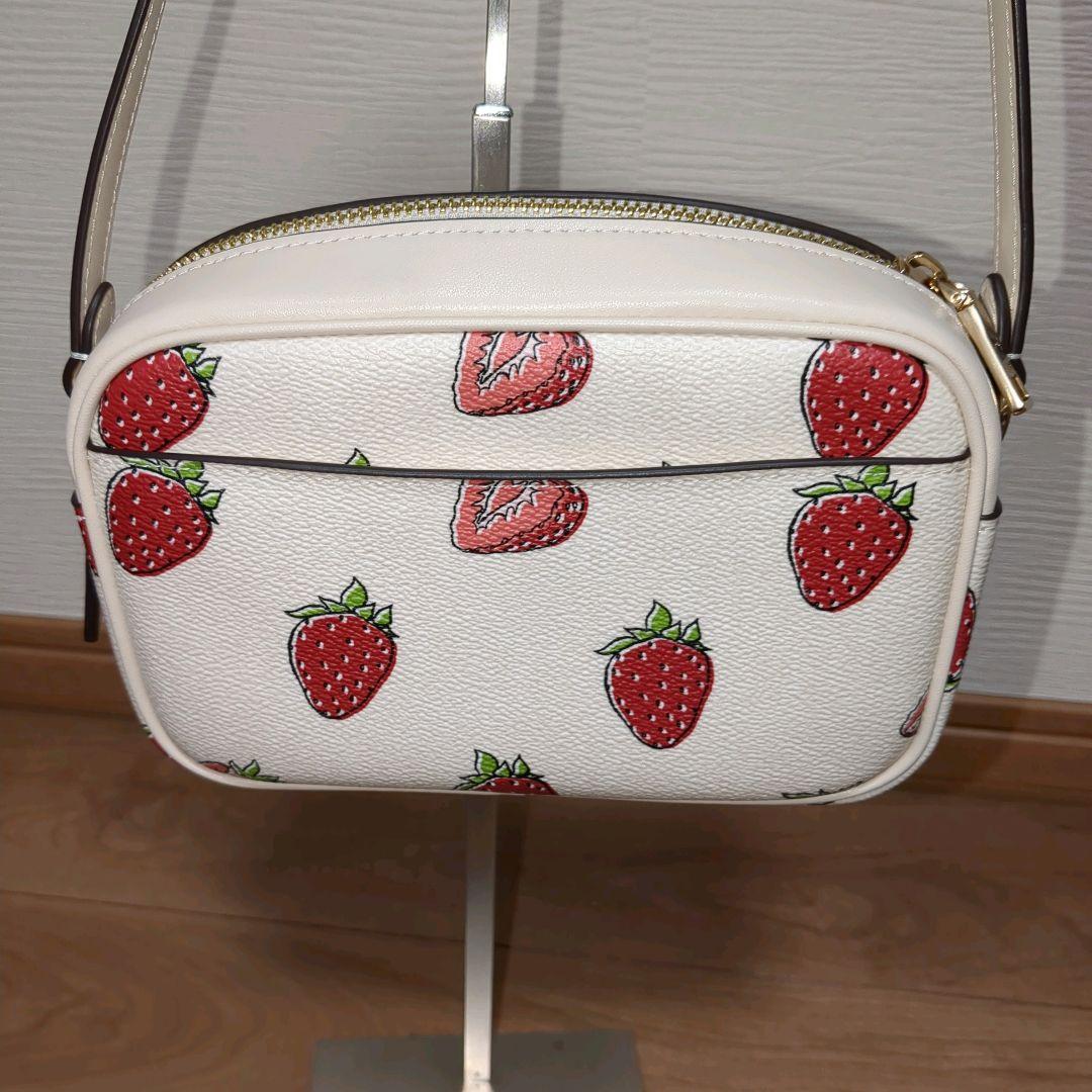 【極美品】COACH イチゴ柄 CBA80 ミニ ジェイミーショルダーバッグ