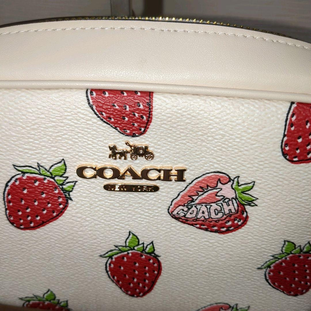 【極美品】COACH イチゴ柄 CBA80 ミニ ジェイミーショルダーバッグ