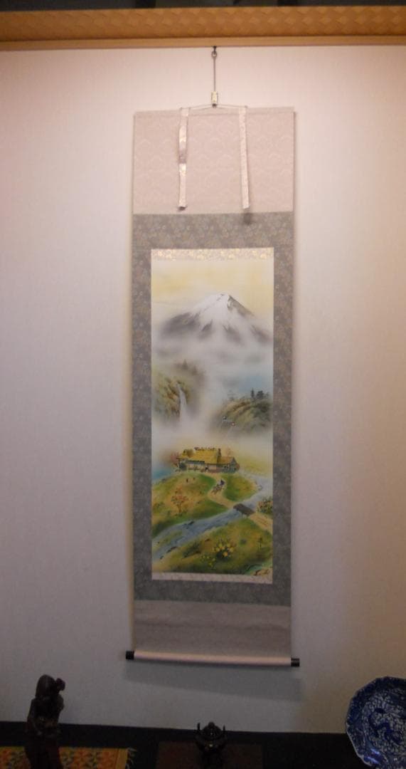 掛け軸 山本遊山 運勢好転図 絹本 希少 軸装 茶道具 掛軸 美品 です。