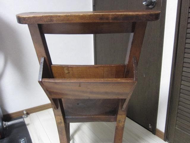 ☆レトロ ビンテージ☆チャーチチェア/教会椅子 木製 ポケット収納付　②