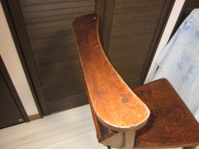 ☆レトロ ビンテージ☆チャーチチェア/教会椅子 木製 ポケット収納付　②