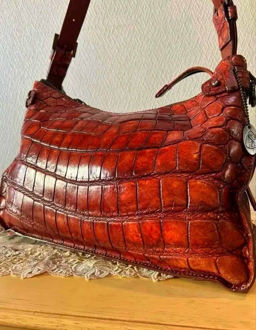 枡儀　JRA クロコダイルショルダーバッグ