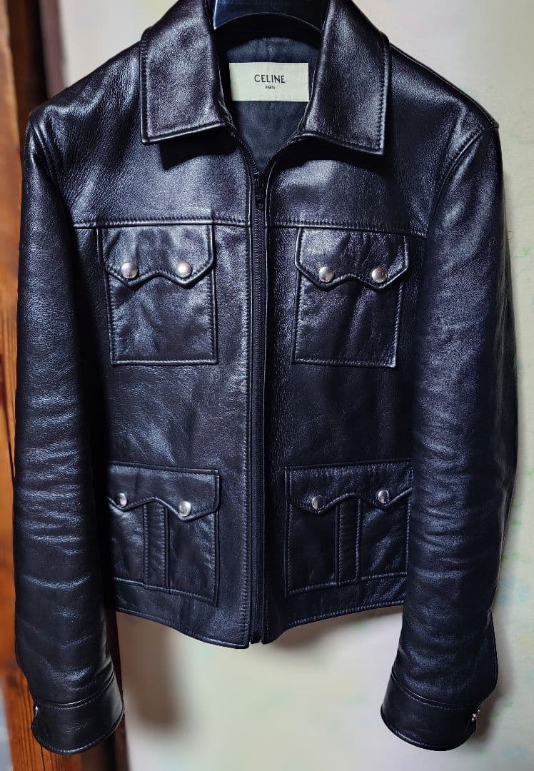 Celineセリーヌ24ss 4ポケットレザージャケット　４４