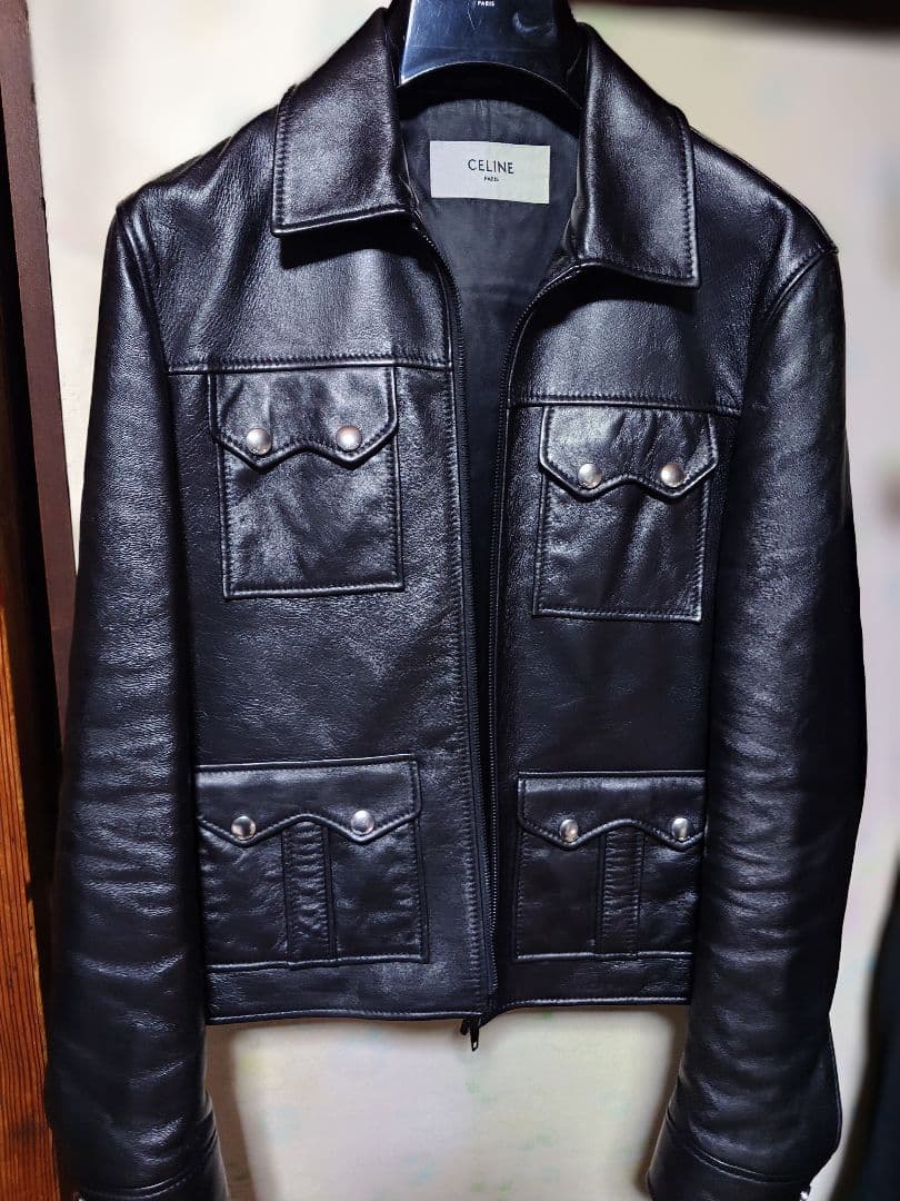Celineセリーヌ24ss 4ポケットレザージャケット　４４