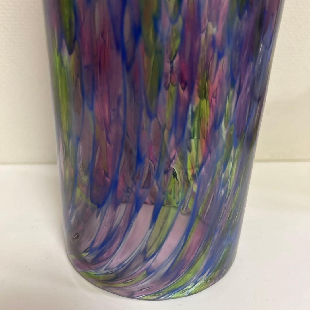 ガラス作家　フラワーベース　吹きガラス　ビンテージ　インポート