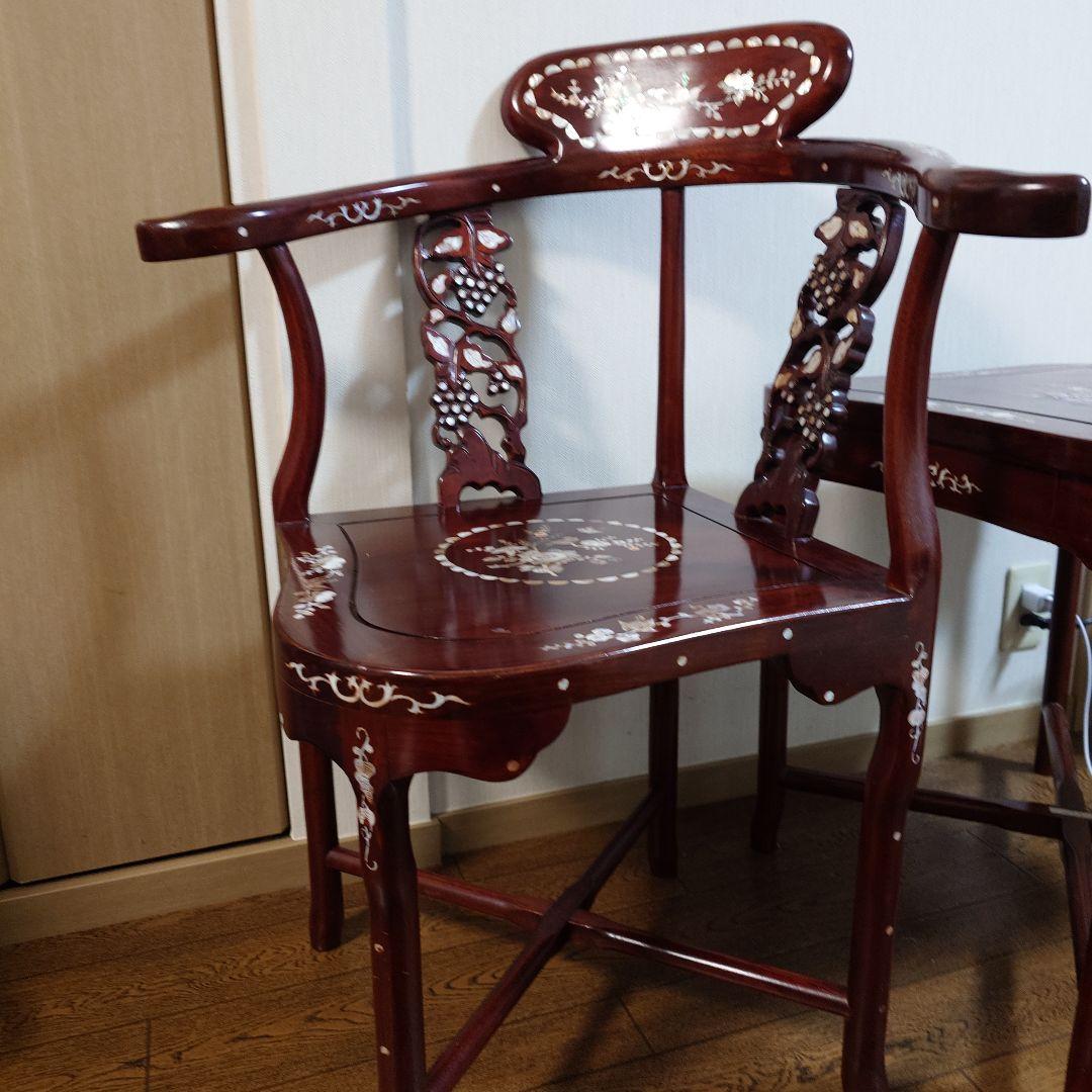 螺鈿細工 木製家具　唐木家具　高級　椅子