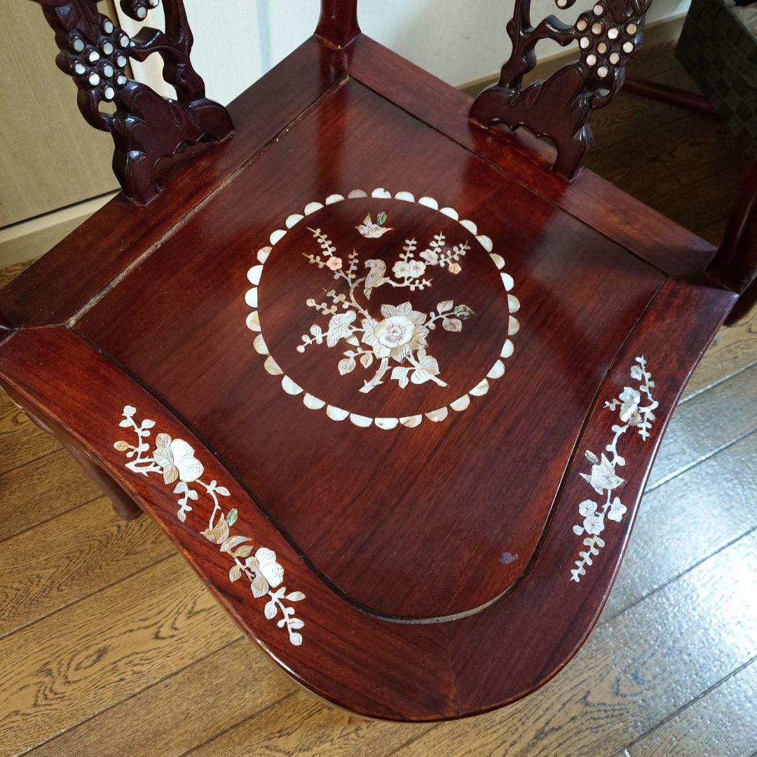 螺鈿細工 木製家具　唐木家具　高級　椅子