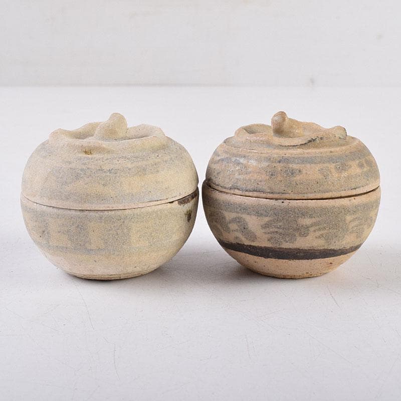 タイ古陶磁　スンコロク　宋胡録　合子　蓋物　箱付　M　R8933