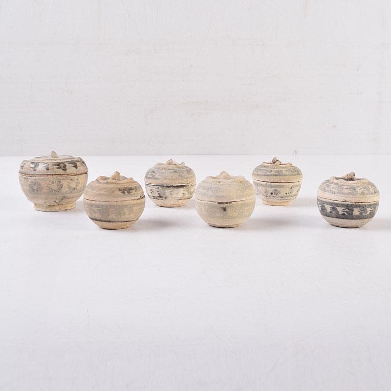 タイ古陶磁　スンコロク　宋胡録　合子　蓋物　箱付　M　R8933