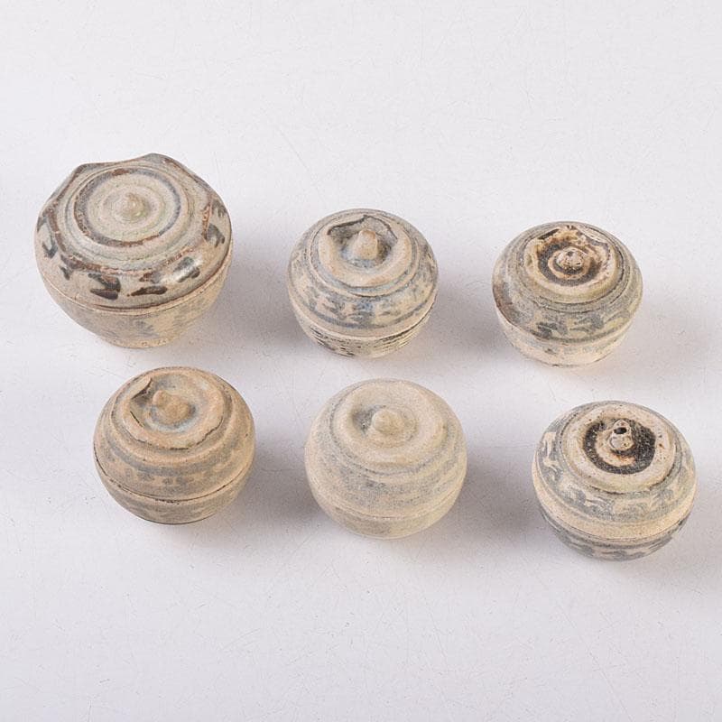 タイ古陶磁　スンコロク　宋胡録　合子　蓋物　箱付　M　R8933