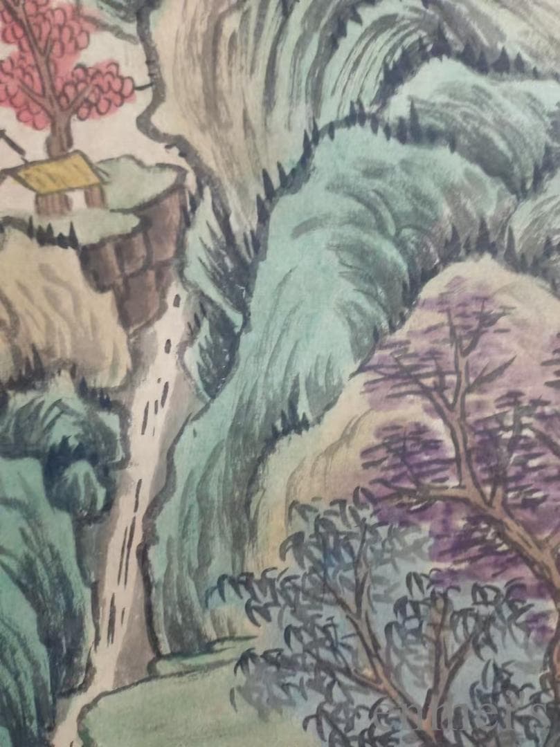 中国古美術.唐寅款.山水画.宣紙画.三尺手描き.肉筆.掛け軸.絵画.書道.水墨画