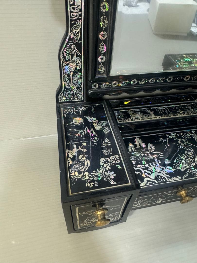 2608 螺鈿細工 鏡台 花鳥 ドレッサー