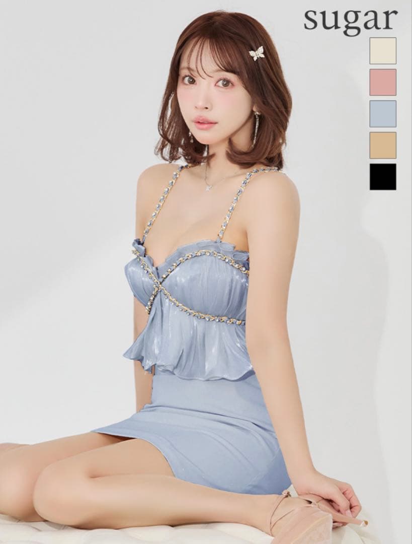 sugar サックス フリル付きナイトドレス Sサイズ