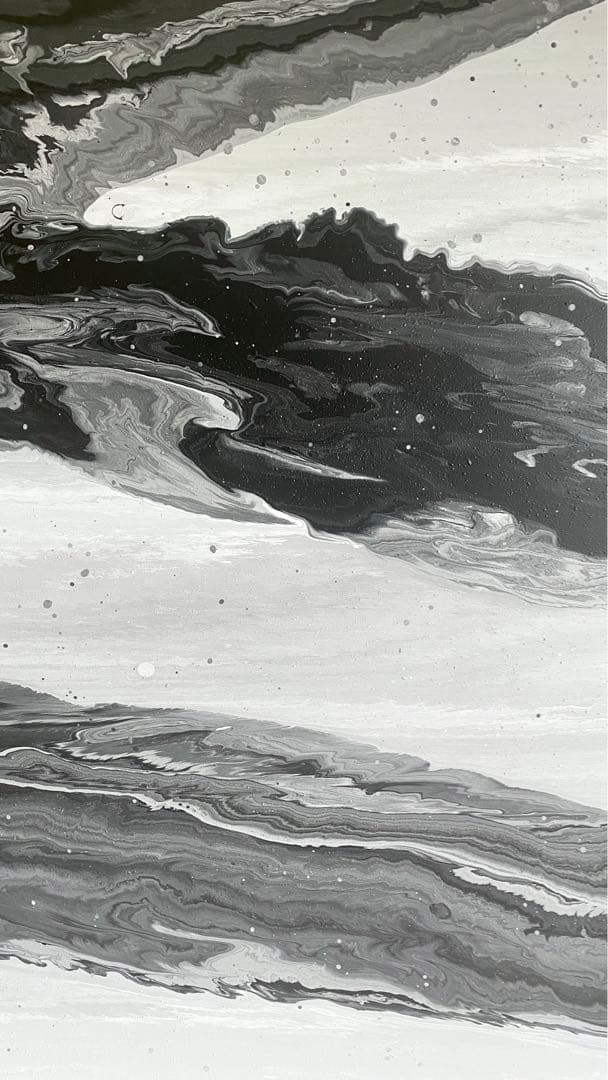 【フロイドアート ポーリングアート 絵】インテリア 美術 アクリル グレー 白黒