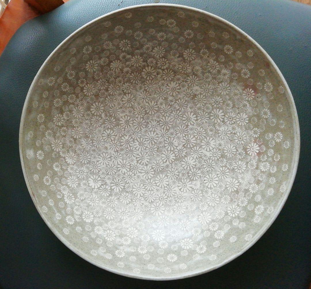 韓国人間国宝　申相浩の花三島鉢　秀作