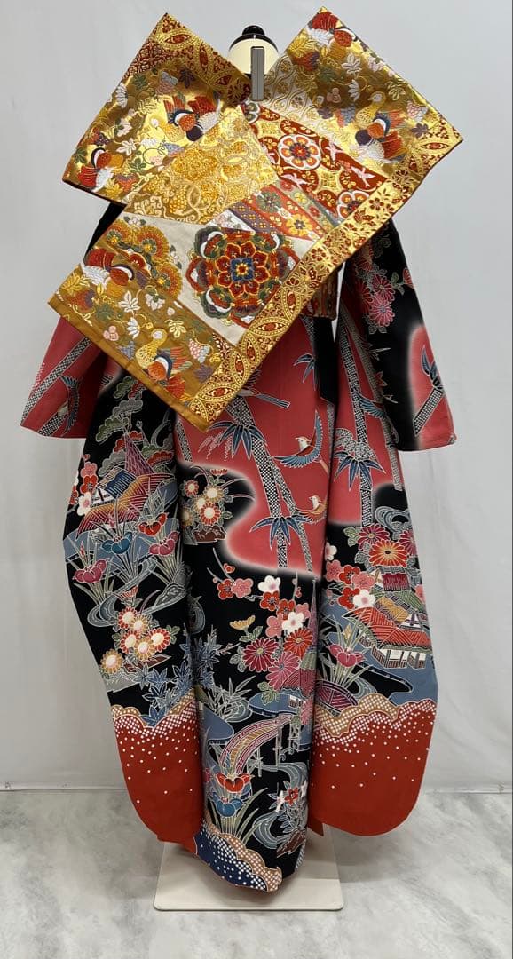 本紅型　振り袖　フルセット　長襦袢付　美品　成人式　帯の名門藤原織物　700
